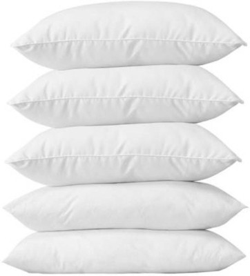 Swikon star Polyester Fibre Solid Sleeping Pillow Pack of 5(White)