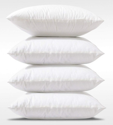 KUBER INDUSTRIES Microfibre Geometric Cushion Pack of 4(White)