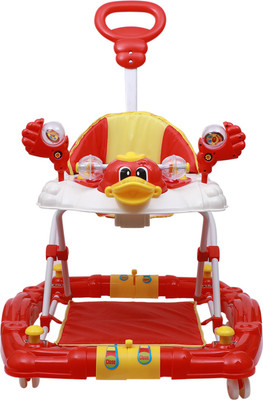 JoyRide Musical 2-in-1 Walker With Parent Rod(Red)