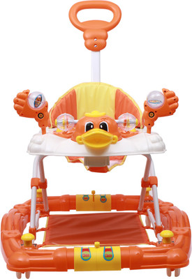 JoyRide Musical 2-in-1 Walker With Parent Rod(Orange)