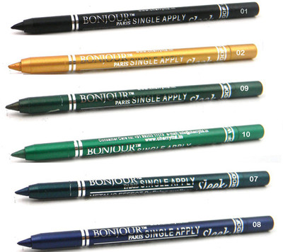

Bonjour Paris Single Apply Water Proof Black-Golden-Green-Blue-Pure Green Kajal Combo(Black-Golden- Green-Party Blue-Leaf Green-Pure Green, 7.2 g)