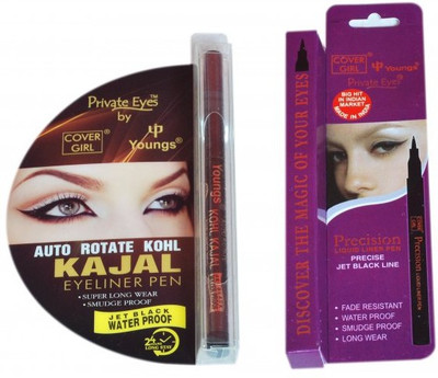 

Cover Girl Sketch & Auto Kajal (Set of 2)(Black, 20 ml)