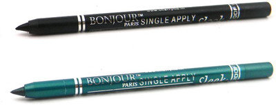 

Bonjour Paris Single Apply Black-Glazed Green Kajal 02(Black, Glazed Green, 2.4 g)