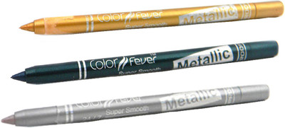 

Color Fever Silver Colour Kajal Set 019(Gold, Dark Green, Silver,)