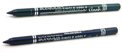 

Bonjour Paris Single Apply Green-Navy Blue Kajal 40(Green, Navy Blue, 2.4 g)