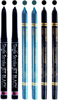 

Lady Fashion Revolving Kajal,Black and Blue Pencil Kajal (Pack of 6) 333(Black, Blue)