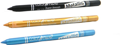 

Color Fever Gold Colour Kajal Set 005(Black, Gold, Firozi,, 3.6 g)
