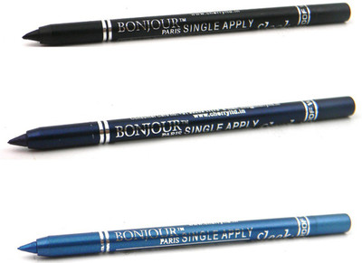 

Bonjour Paris Single Apply 0807201645 Black-Navy Blue-Turquoise Kajal(Black, Navy Blue, Turquoise, 3.6 g)