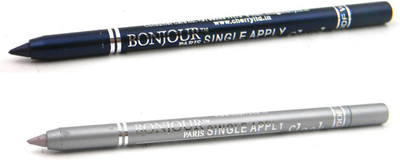 

Bonjour Paris Single Apply 47201603 Navy Blue-Silver Kajal(Blue, Silver, 2.4 g)