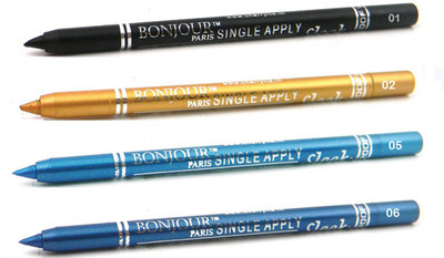 

Bonjour Paris Single Apply Water Proof Black-Golden-Sky Blue-Turquoise Kajal(Black, Golden, Sky Blue, Turquoise, 4.8 g)