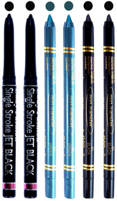 

Lady Fashion Revolving Kajal,Black and Blue Pencil Kajal Pack of 6(Black, Blue)