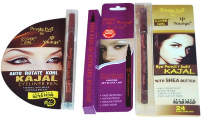 

Cover Girl Kohl, Auto & Sketch (Set of 3)(Black, 30 ml)