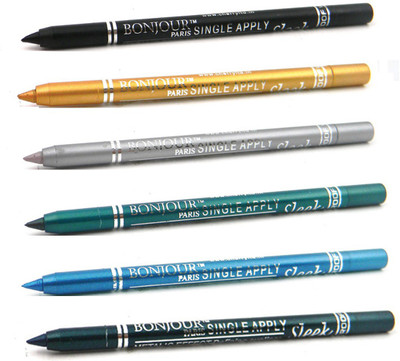 

Bonjour Paris Single Apply Water Proof Black-Golden-silver- Green Kajal Combo(Black-Golden-Silver-Glazed Green-Sky Blue-Green, 7.2 g)