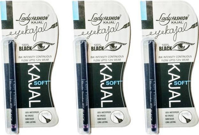 

Lady Fashion Single Stroke 100% Waterproof Black Kajal 03(Black,, 0.9 g)