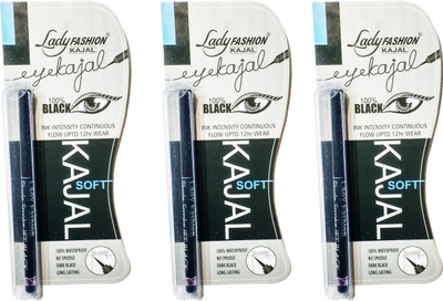 

Lady Fashion Single Stoke 100% Water Proof Black Kajal 03(Black,)