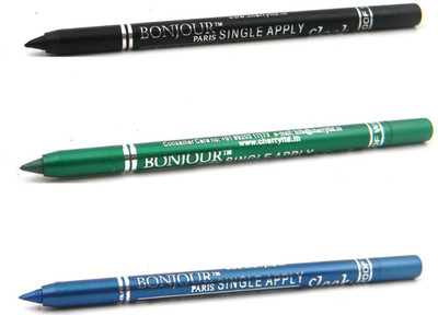 

Bonjour Paris Single Apply 0807201652 Black-Green-Turquoise Kajal(Black, Green, Turquoise, 3.6 g)
