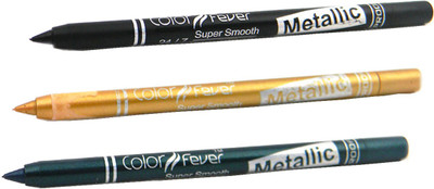 

Color Fever Black Colour Kajal Set 006(Black, Gold, Dark Green,, 3.6 g)