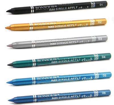 

Bonjour Paris Single Apply Water Proof Black-Golden-silver Kajal Combo(Black-Golden-Silver-Glazed Green-Sky Blue-Turquoise, 7.2 g)