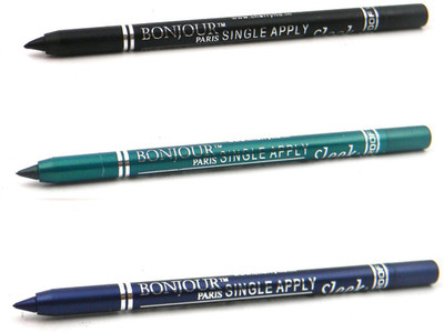 

Bonjour Paris Single Apply 0807201615 Black-Green-Blue Kajal(Black, Green, Blue, 3.6 g)