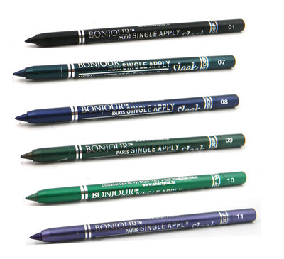 

Bonjour Paris Single Apply Water Proof Black-Green-Party Blue-Leaf Green Kajal Combo(Black-Green-Party Blue-Leaf Green-Pure Green-Cool Purple)