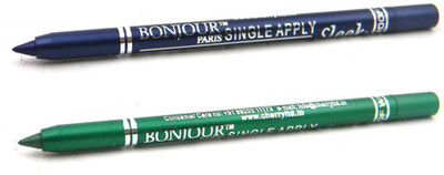 

Bonjour Paris Single Apply 47201606 Party Blue-Green Kajal(Blue, Pure Green, 2.4 g)