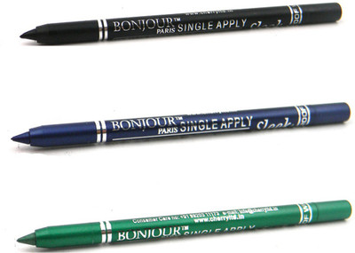 

Bonjour Paris Single Apply 0807201646 Black-Part Blue-Green Kajal(Black, Part Blue, Green, 3.6 g)