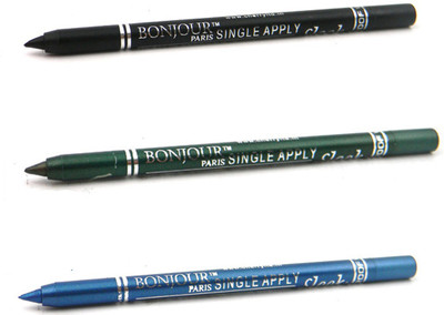 

Bonjour Paris Single Apply 0807201640 Black-Green-Turquoise Kajal(Black, Green, Turquoise, 3.6 g)
