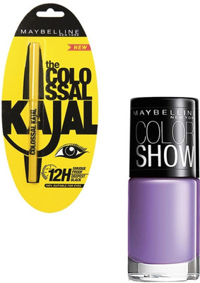 

Maybelline The Colossal Kajal with Nail Enamel - Black Currant Pop Free(Black)