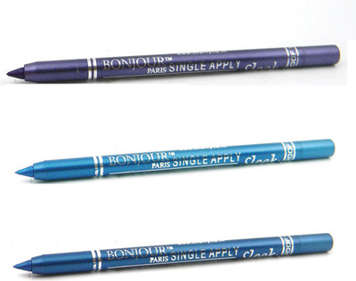 Bonjour Paris Single Apply 0807201699 Purple-Blue-Turquoise Kajal(Purple, Blue, Turquoise, 3.6 g)