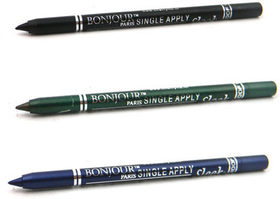 

Bonjour Paris Single Apply 0807201636 Black-Green-Blue Kajal(Black, Green, Blue, 3.6 g)