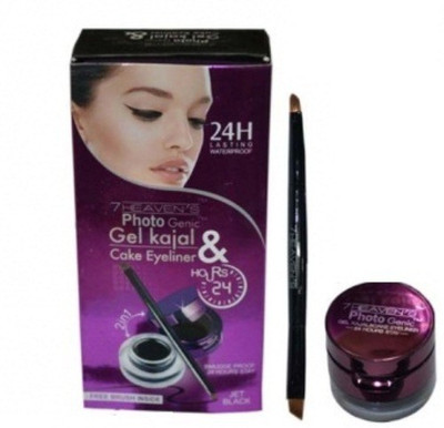 

Out Of Box 7heavens Photo Genic 2in1 Waterproof Gel Kajal Cake Eyeliner(Jet Black)
