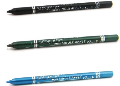 

Bonjour Paris Single Apply 0807201639 Black-Green-Blue Kajal(Black, Green, Blue, 3.6 g)