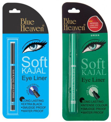 

Blue Heaven Soft Kajal Eyeliner Black Green(Black, Green, 2 g)