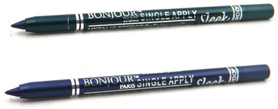 

Bonjour Paris Single Apply 47201656 Green-Blue Kajal(Green, Party Blue, 2.4 g)