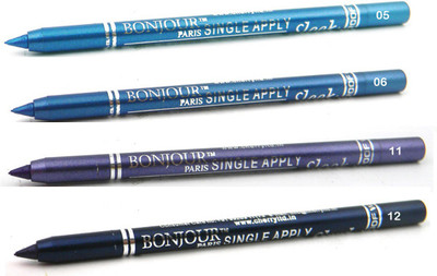 

Bonjour Paris Single Apply Water Proof Sky Blue-Turquoise-Cool Purple-Navy Blue Kajal(Sky Blue, Turquoise, Cool Purple, Navy Blue, 4.8 g)