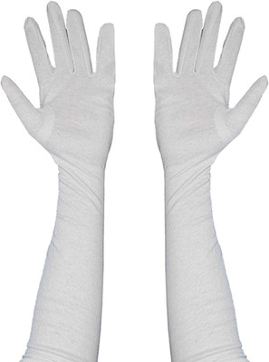 KUBER INDUSTRIES Cotton Arm Sleeve For Boys & Girls(Free, White)