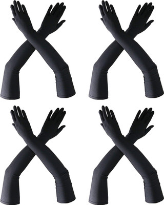 KUBER INDUSTRIES Cotton Arm Sleeve For Boys & Girls(Free, Black)