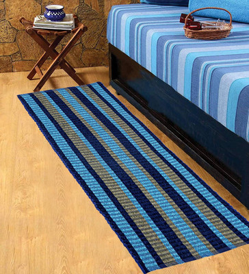 KUBER INDUSTRIES Blue Cotton Runner(2 ft,  X 5 ft, Rectangle)