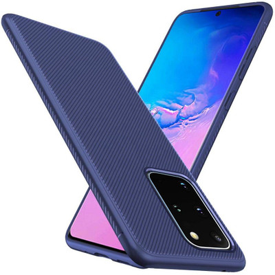Valueactive Back Cover for Samsung Galaxy S20 Plus, Line Grain Texture Soft case, Hand Grip and Camera Protection(Blue, Grip Case, Pack of: 1)