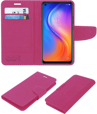 ACM Flip Cover for Tecno Spark 5(Pink, Cases with Holder)