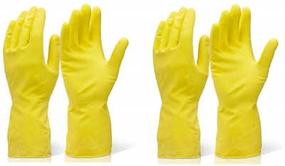 JK ENTERPRISE JK Enterprise (Pack of 2) Cleaning Gloves Reusable Rubber Hand Gloves, Stretchable Gloves for Washing Cleaning Kitchen Garden Wet and Dry Glove Set(Medium Pack of 2)