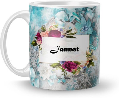 Beautum Name Jannat Printed White Ceramic (350)ml Model No:BTNAMXYZ007741 Ceramic Coffee Mug(350 ml)