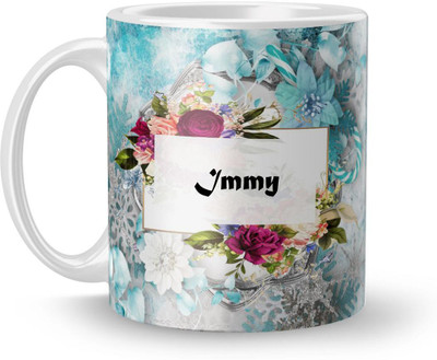 Beautum Name Immy Printed White Ceramic (350)ml Model No:BTNAMXYZ007257 Ceramic Coffee Mug(350 ml)