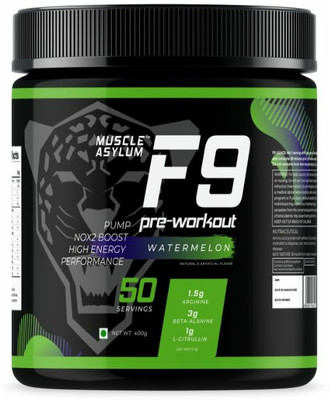 Muscle Asylum F9 Pre-Workout - 50 Servings BCAA(400 g, Watermelon)