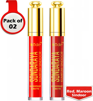kKode Waterproof and Long Lasting Bridal Make Up Sindoor Kumkum(Red, Maroon)