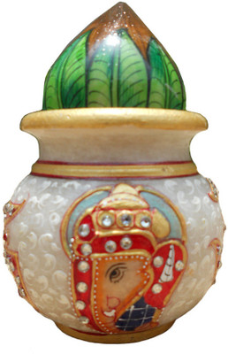 

Purpledip Marble Kalash(White, Red)