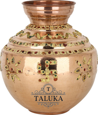 

Taluka (8" x 9.5" inches) Pure Copper Lota Pot Copper Kalash(Height: 9.5 inch, Brown)