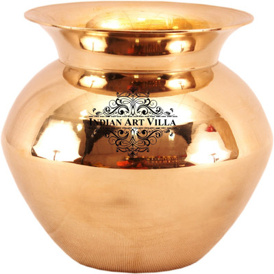 

IndianArtVilla Lota Bronze Kalash(Height: 4.5 inch, Gold)