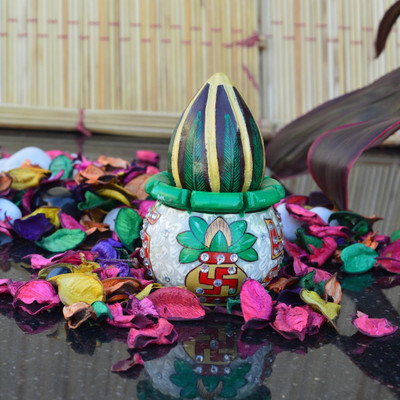 

eCraftIndia Coconut Marble Kalash(Height: 4 inch, Multicolor)
