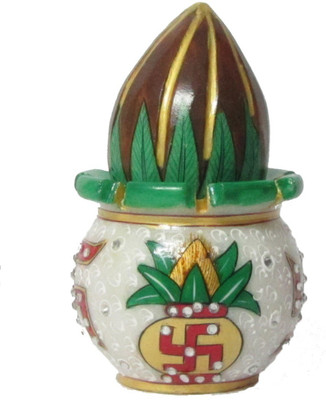 

JaipurCrafts Lord Ganesha With Coconut Marble Kalash(Height: 6 inch, Multicolor)